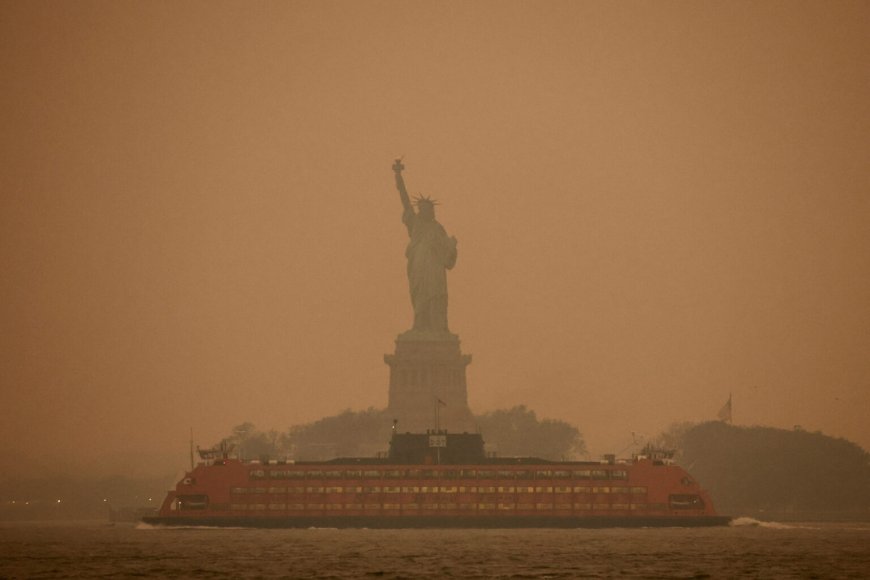 ניו יורק נצבעה בכתום: שריפות בקנדה גרמו לאובך וזיהום אוויר חמור