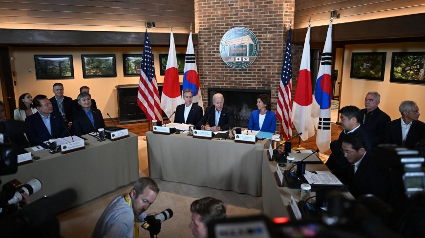 בצל איומי סין וצפון קוריאה: ארה"ב, יפן ודרום קוריאה הכריזו על ברית "היסטורית"