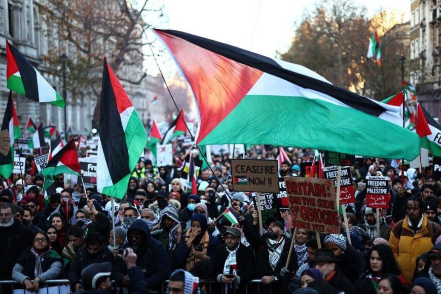הפגנה של תושבי לונדון לתמיכה בפלסטין